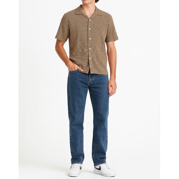 FRIED WATERS Lightweight Textured Button-Up Shirt | M | Casual Preppy Resortwear - Picture 1 of 12